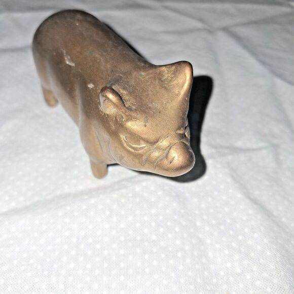 Vintage Brass Pig Hog Piglet Lot of 3 Family Paperweight Figurines Set of 3 Pigs - Picture 11 of 16